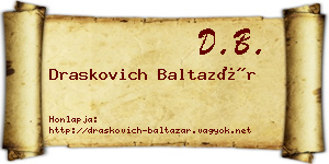 Draskovich Baltazár névjegykártya